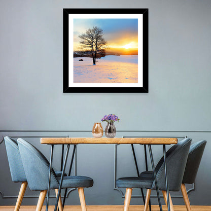 Snowy Winter Sunrise Wall Art