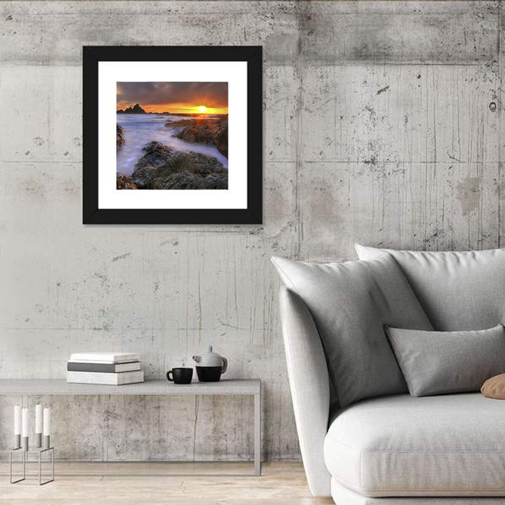 Tramore Rocky Coast Sunset Wall Art