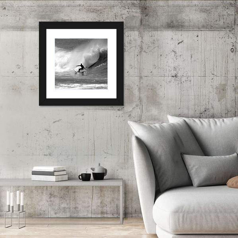 Surfer Riding a Large Wave Wall Art