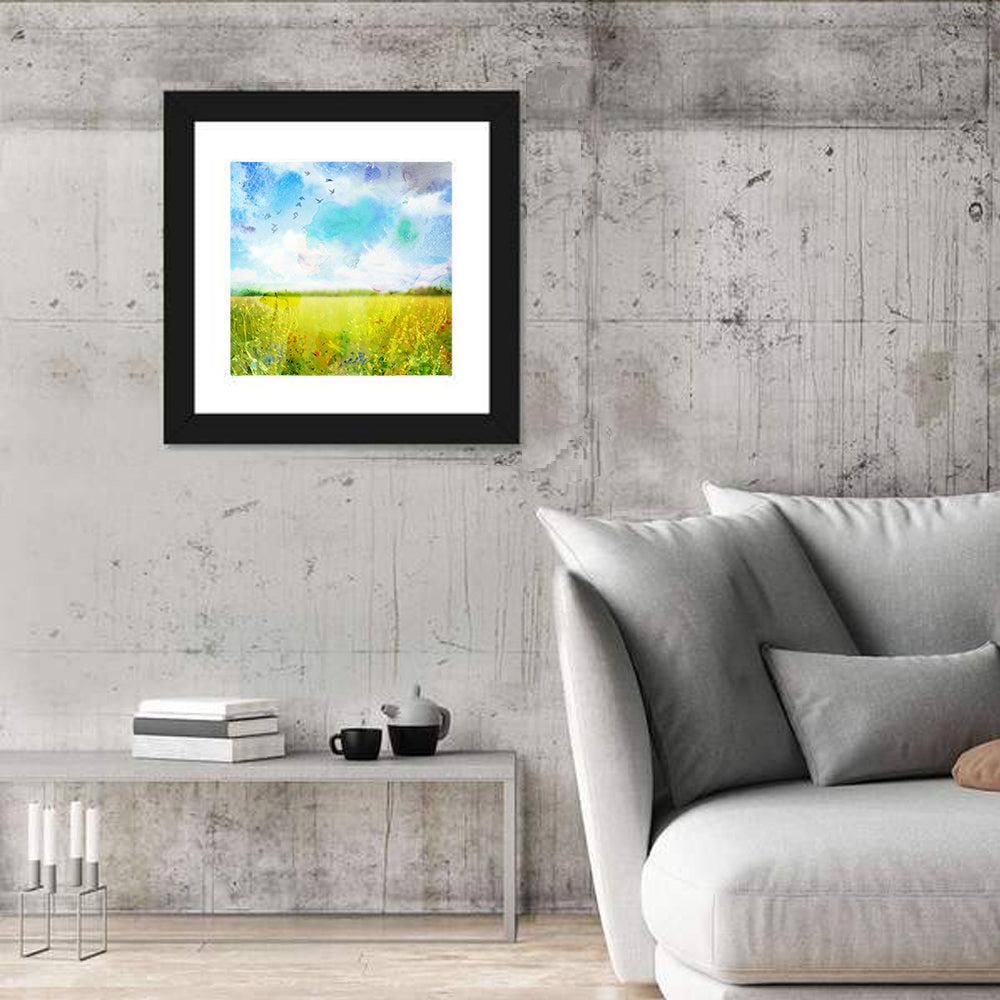 Watercolor Floral Field Wall Art