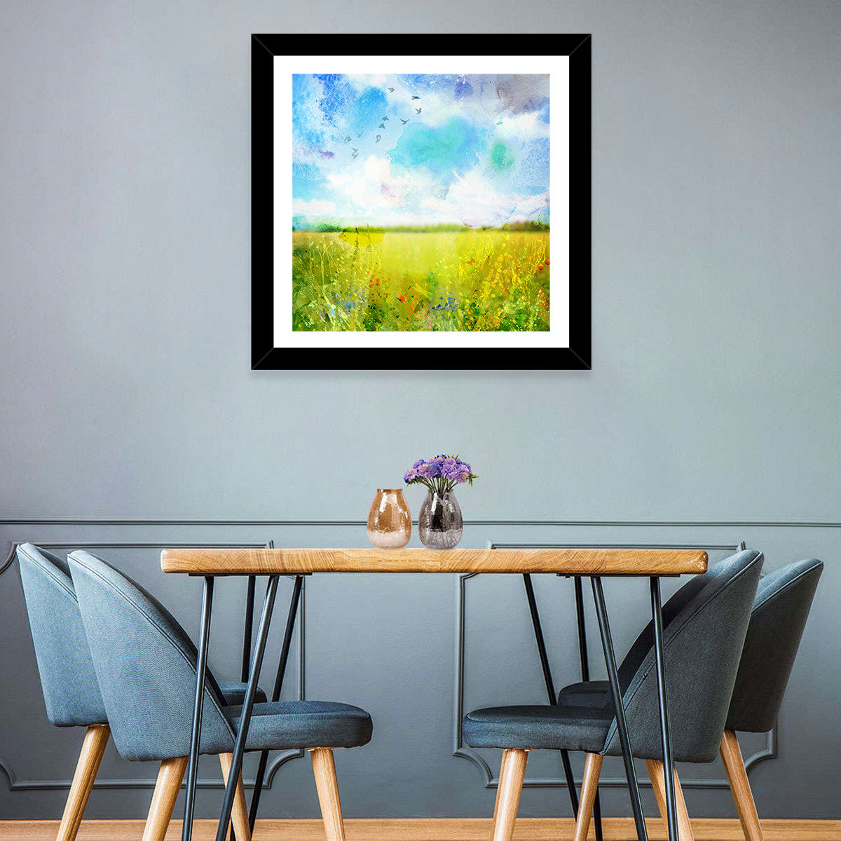 Watercolor Wildflower Field Wall Art