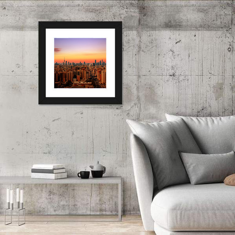 Kuwait City Skyline at Dusk Wall Art