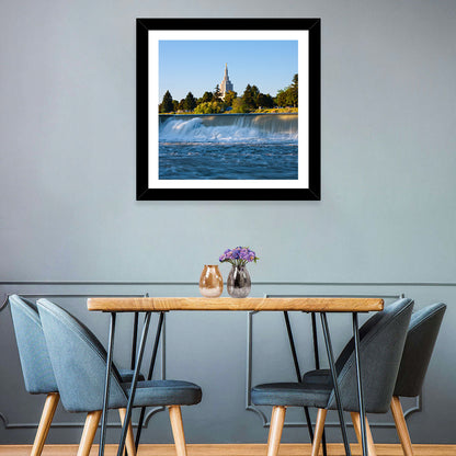 Idaho Falls Temple and Waterfall Wall Art