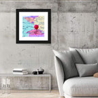 Zurich Map with Red Pin Wall Art