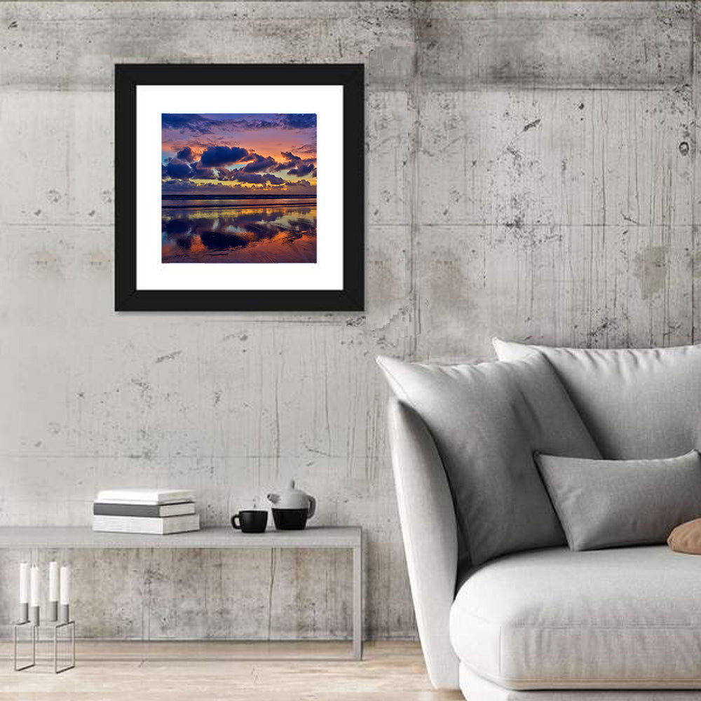 Dusk Beach Reflections Wall Art