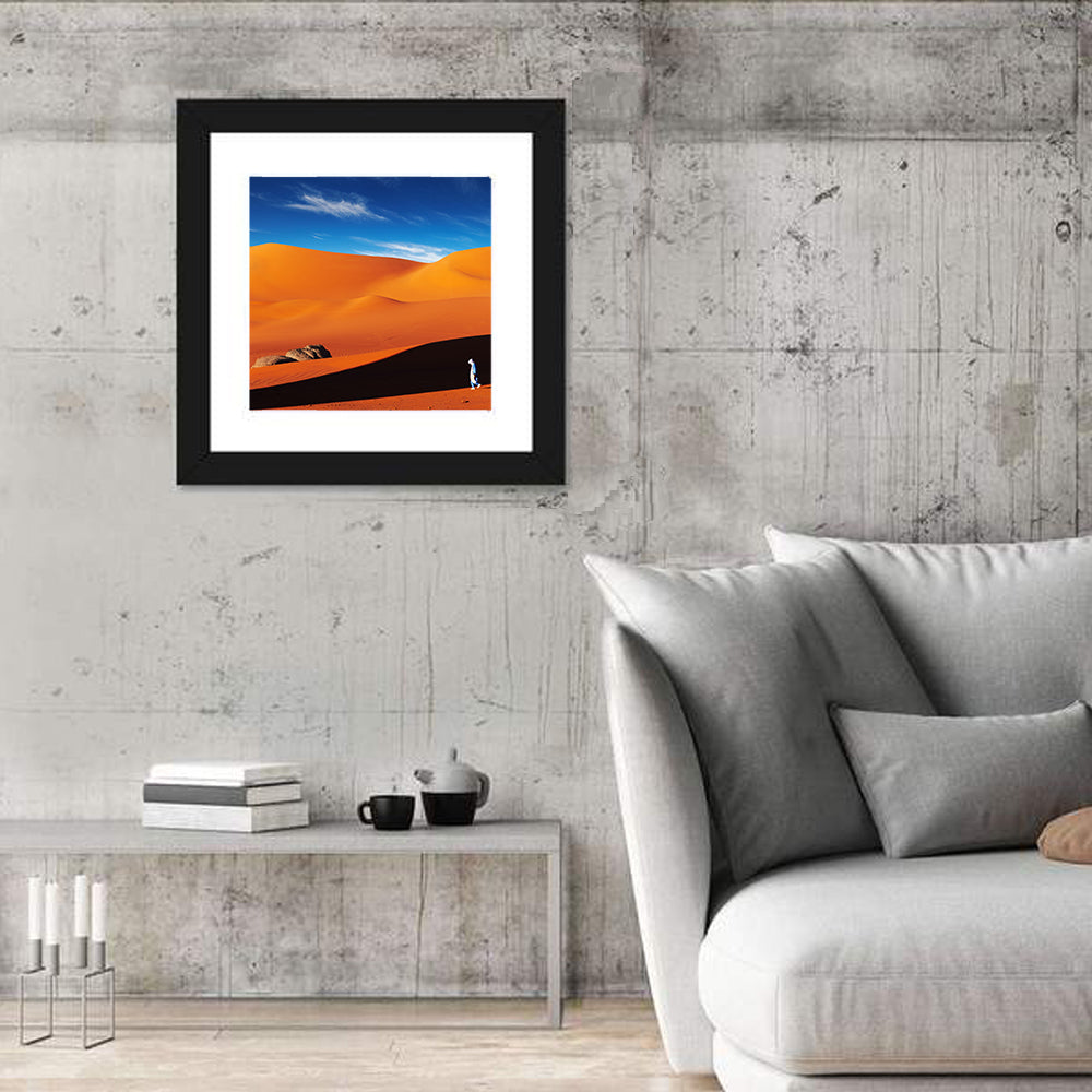 Solitary Figure on Sahara Dunes Wall Art