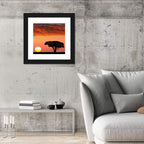 Serengeti Sunset Silhouette Wall Art