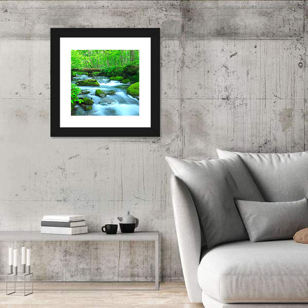Mossy Forest Stream Wall Art
