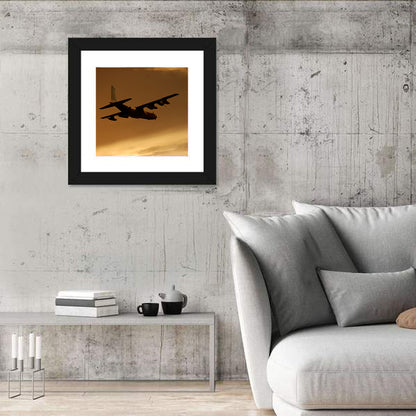 Turboprop Military Transport Silhouette Wall Art