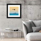 Helicopter Over Warship at Sea Wall Art