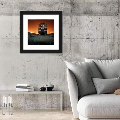 Cinematic Night Electric Locomotive Wall Art