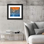 Sunset Over Winter Forest Lake Wall Art