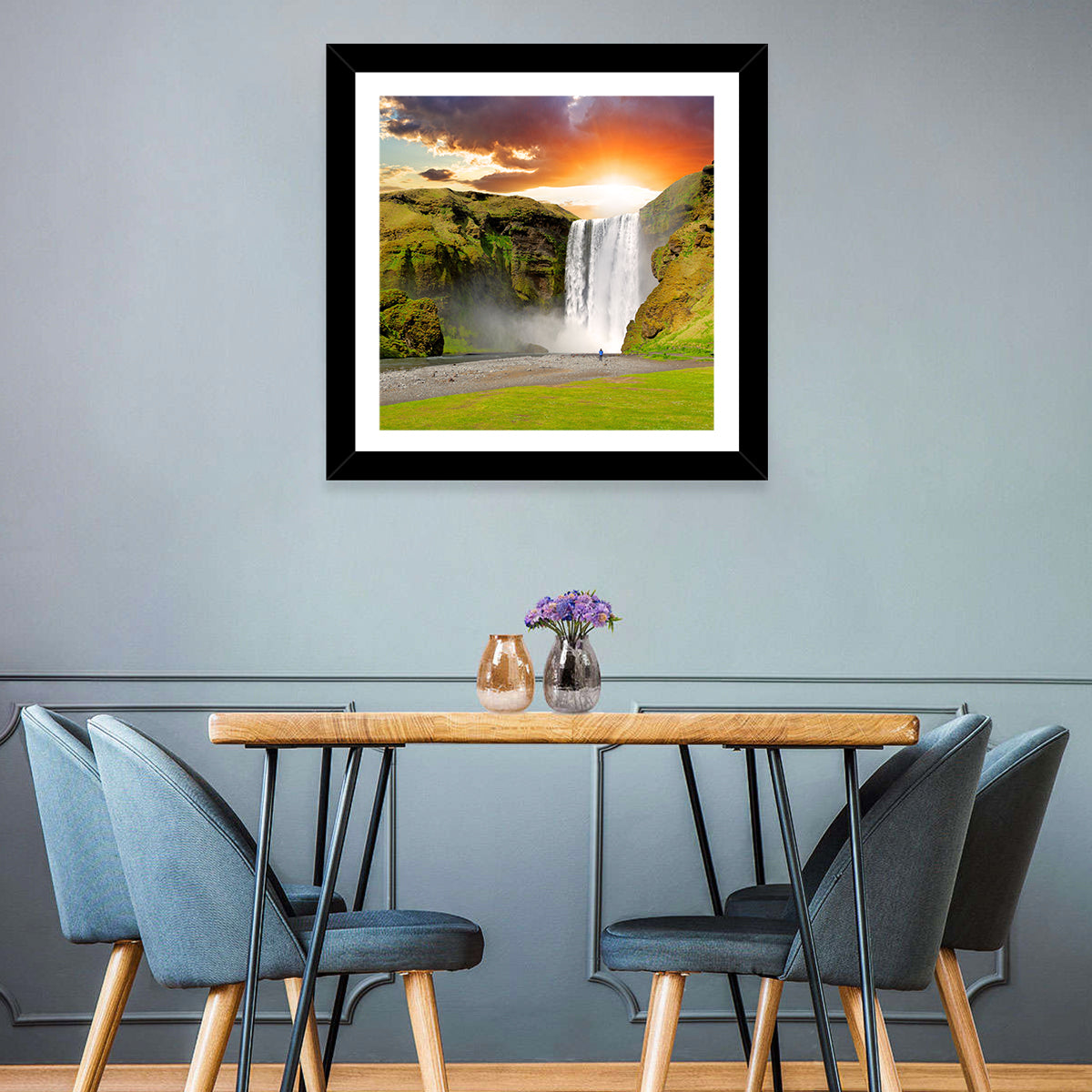 Skógafoss at Sunset Wall Art