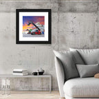 Red Reach Stackers at Sunset Wall Art