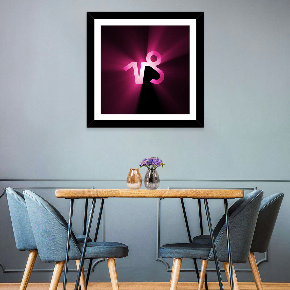 Glowing Capricorn Symbol Wall Art