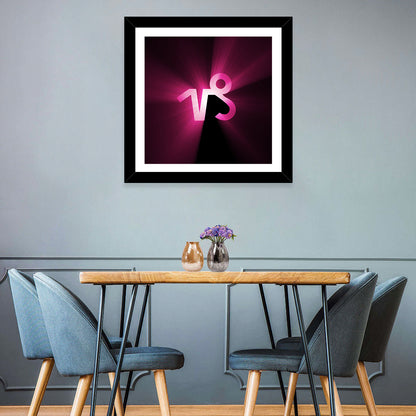 Glowing Capricorn Symbol Wall Art