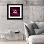 Magenta Aquarius Symbol Wall Art