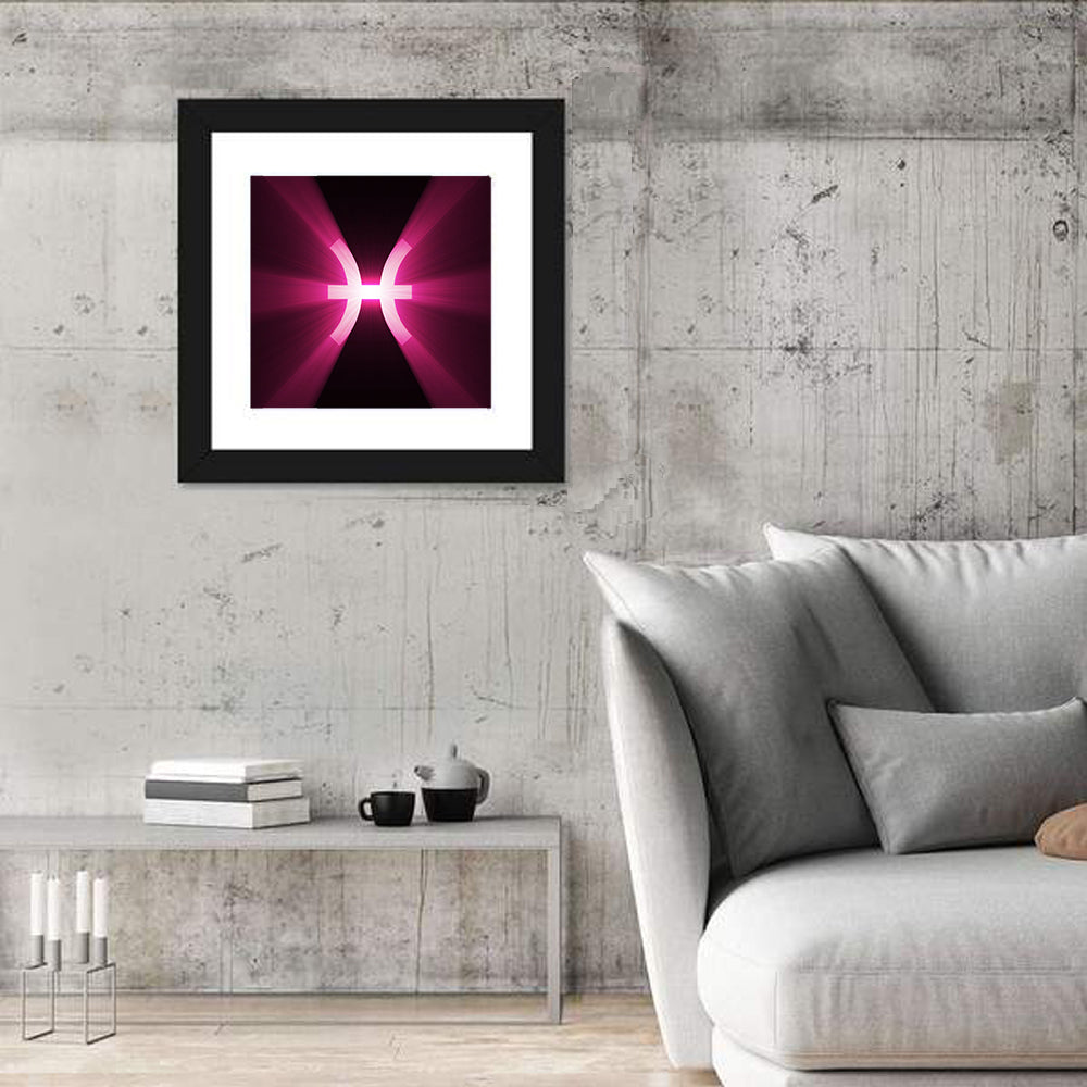 Magenta Pisces Symbol Wall Art