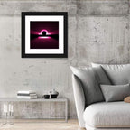 Libra Symbol Neon Glow Wall Art