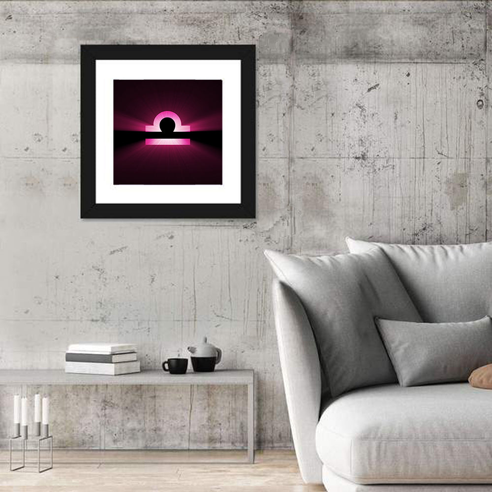 Libra Symbol Neon Glow Wall Art