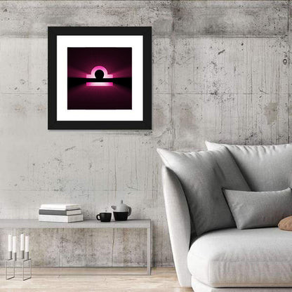 Libra Symbol Neon Glow Wall Art
