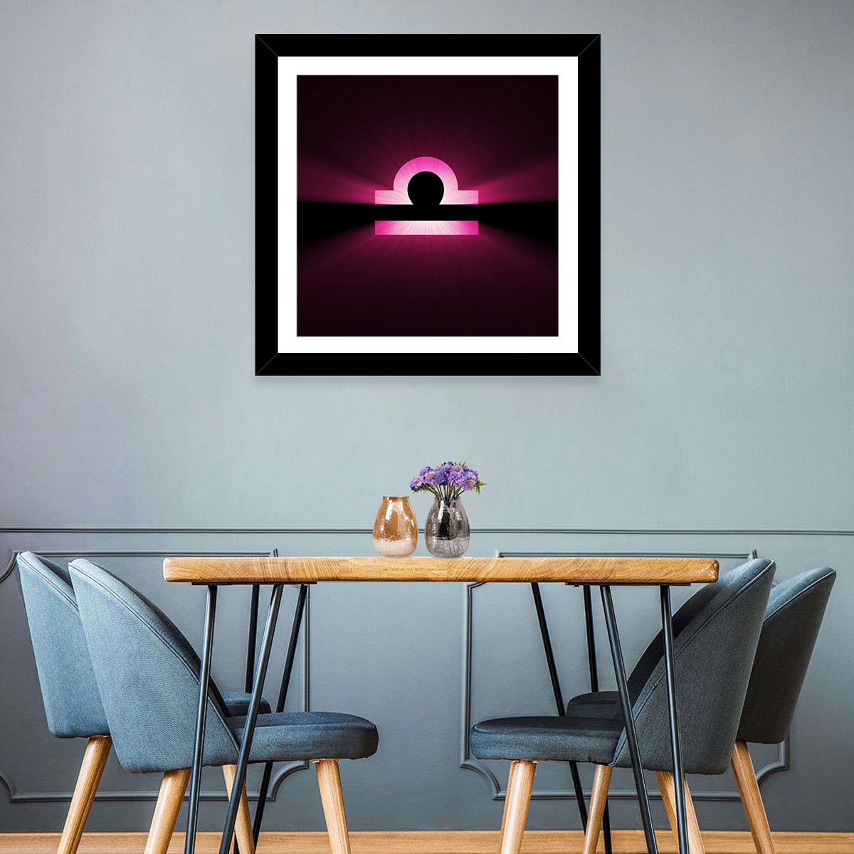 Libra Symbol Neon Glow Wall Art