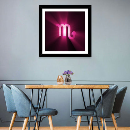 Scorpio Glyph with Magenta Burst Wall Art