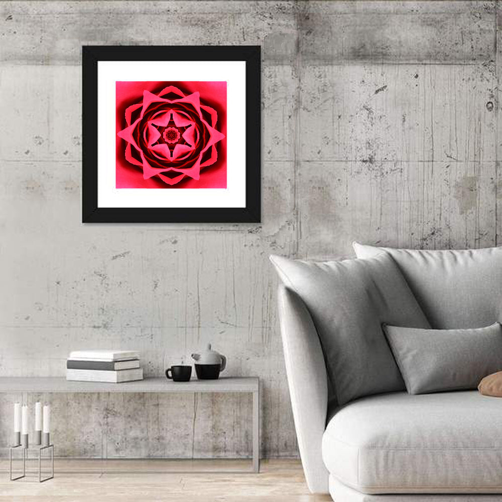 Kaleidoscopic Rose Petal Mandala Wall Art