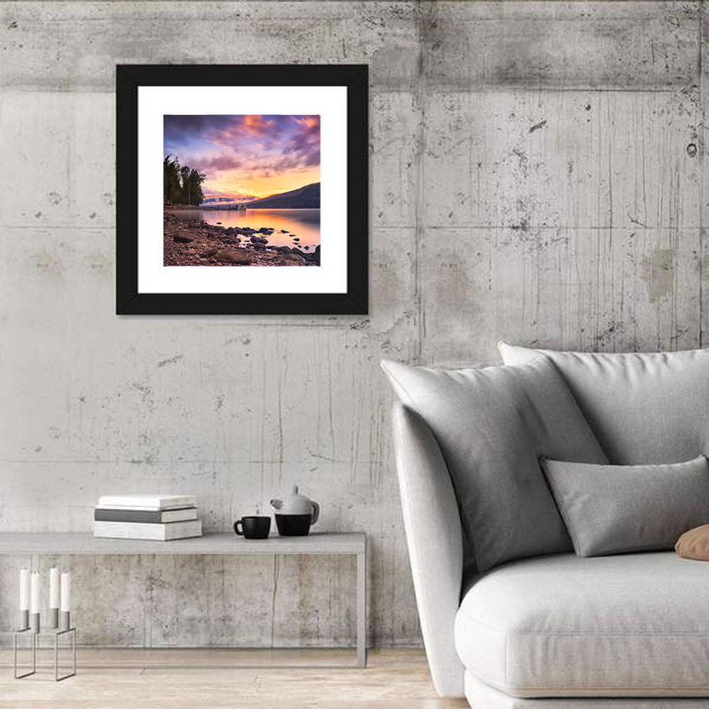Lake Mcdonald Sunset Reflection Wall Art