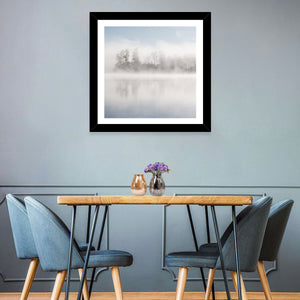 Misty Forest Lake Wall Art