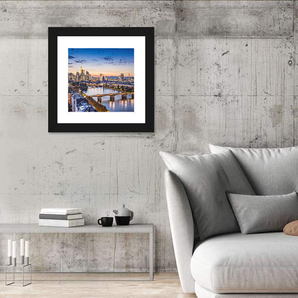 Frankfurt Twilight Skyline Wall Art
