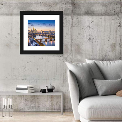 Frankfurt Twilight Skyline Wall Art