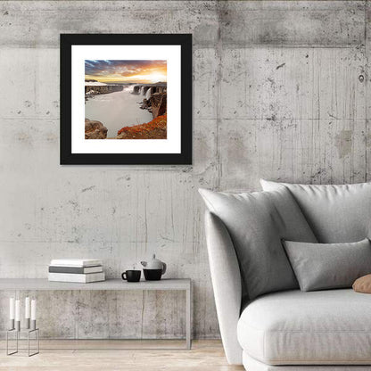 Selfoss Waterfall at Sunset Wall Art
