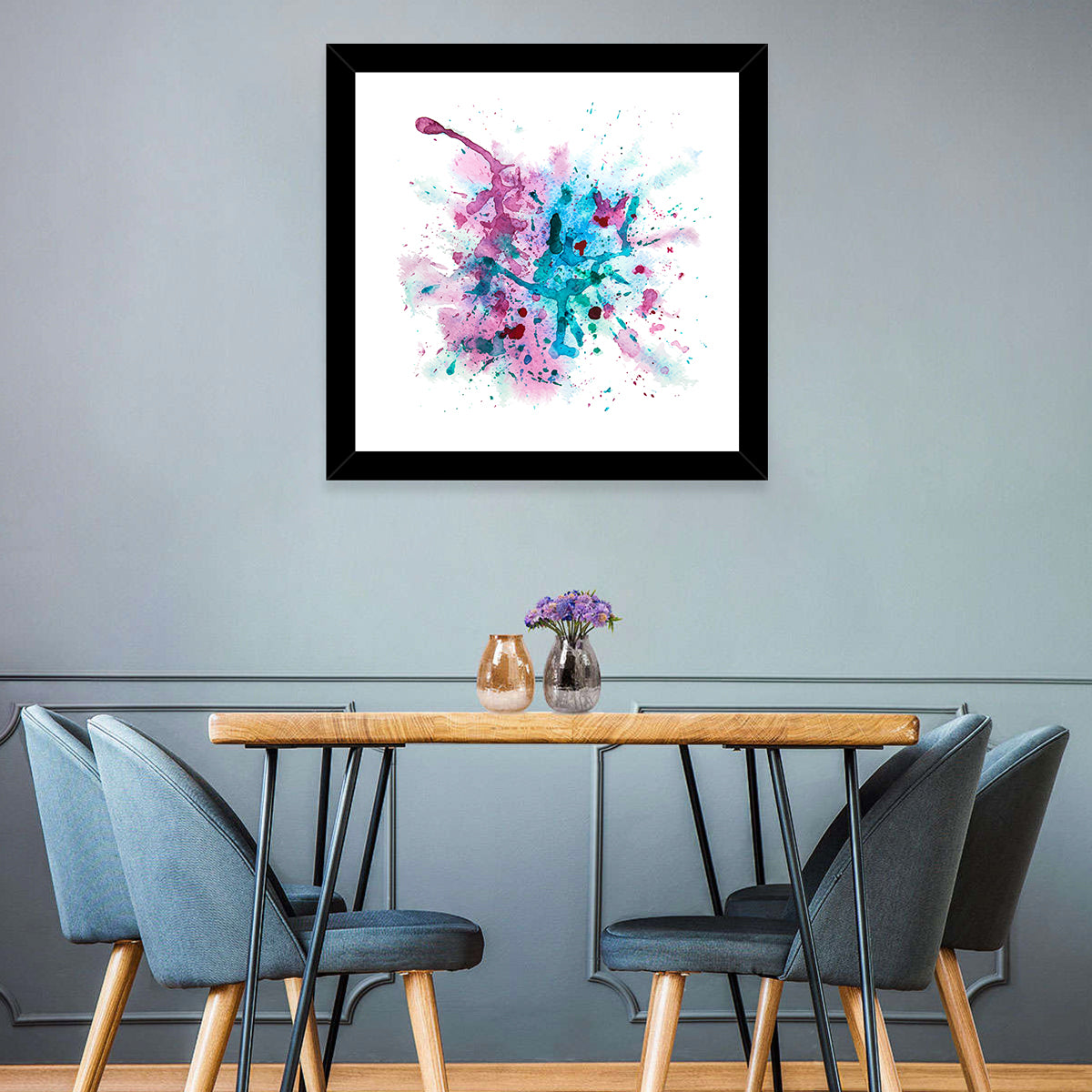 Magenta and Turquoise Splash Wall Art