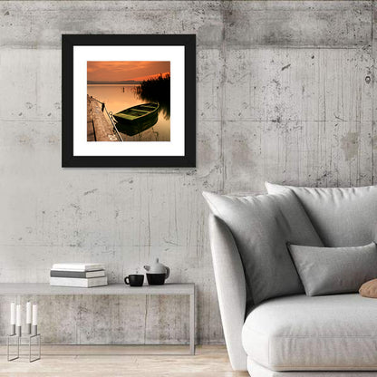 Pier and Rowboat on Lake Balaton Wall Art