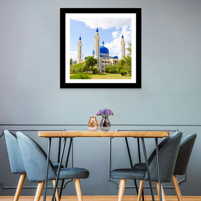 Blue Domed Mosque with Golden Minarets Wall Art