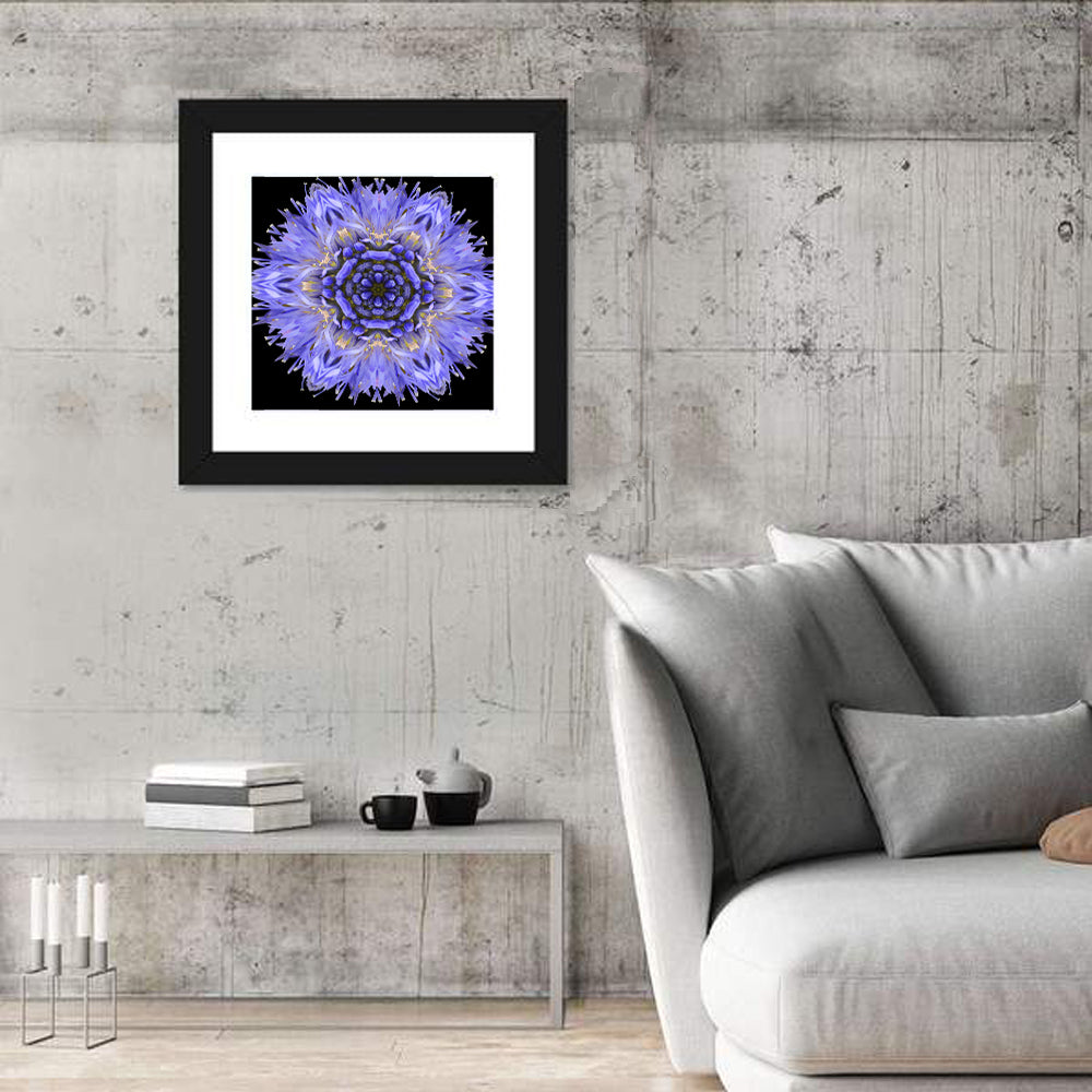 Cornflower Mandala Kaleidoscope Wall Art