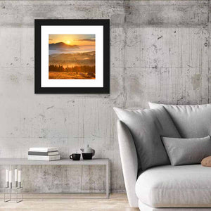 Mountain Village Sunrise Wall Art