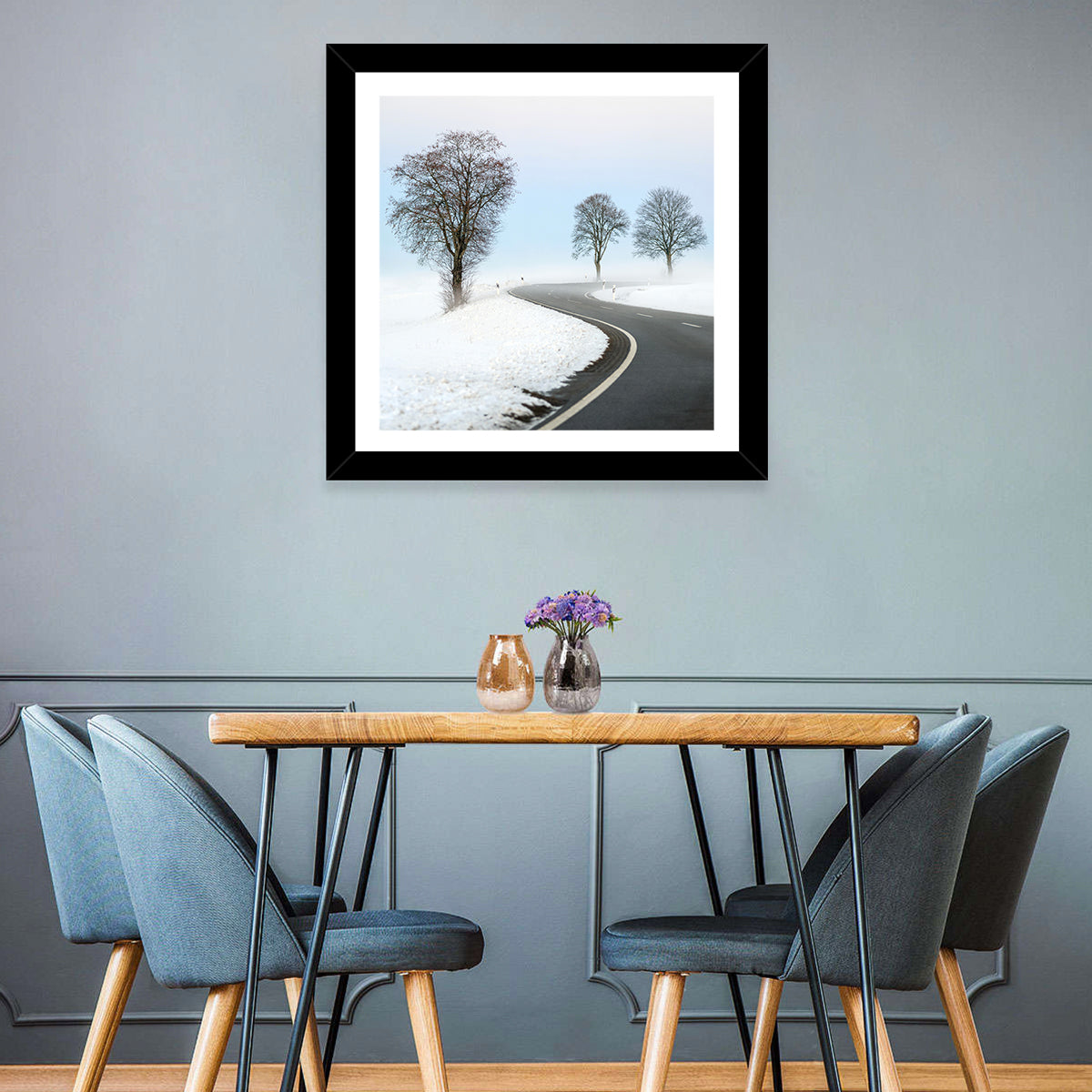 Foggy Winter Road Wall Art
