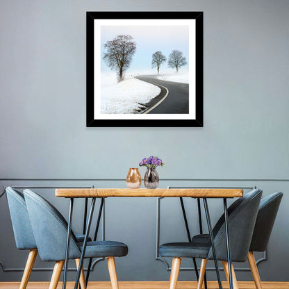 Foggy Winter Road Wall Art