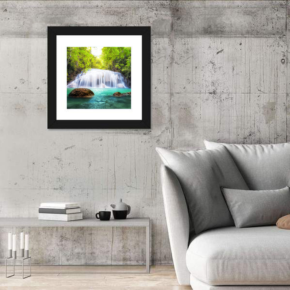 Erawan Falls Turquoise Waterfall Wall Art