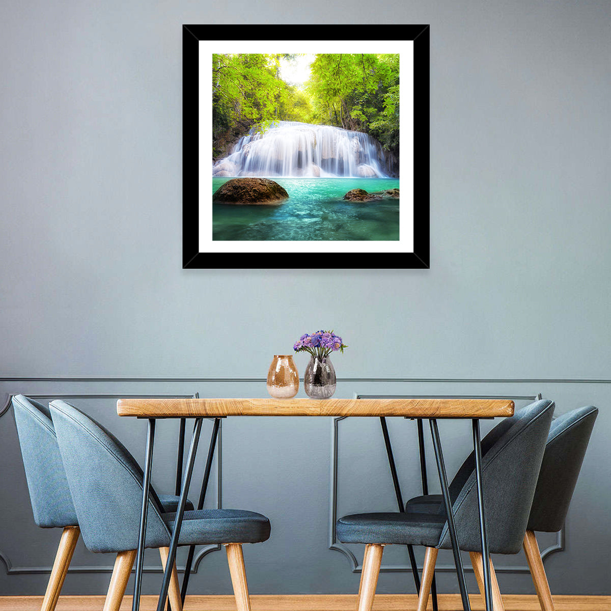 Erawan Falls Turquoise Waterfall Wall Art