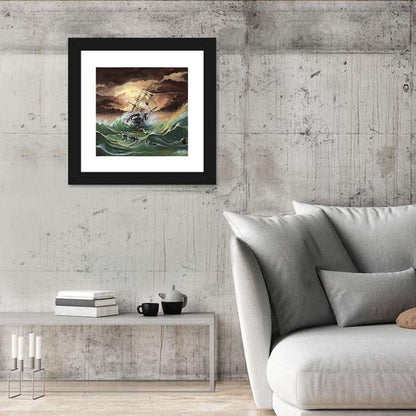 Ship in a Sea Storm Wall Art
