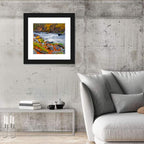 Golden Autumn Forest Creek Wall Art