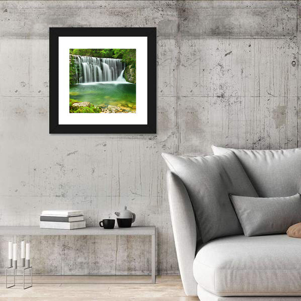 Lake Emerald Waterfall Wall Art