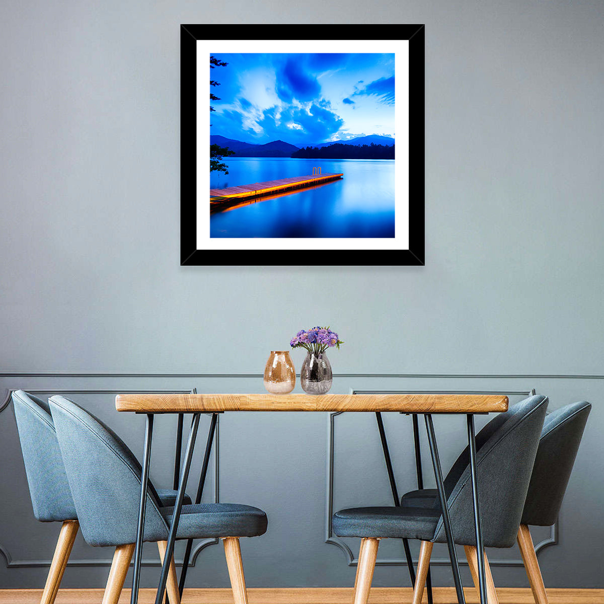 Lake Santeetlah Pier at Dusk Wall Art