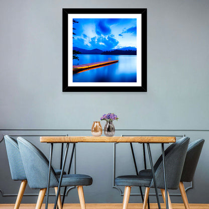 Lake Santeetlah Pier at Dusk Wall Art