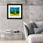Haystack in Mountain Meadow Wall Art