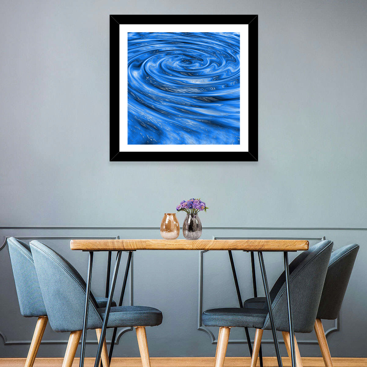 Azure Water Vortex Wall Art