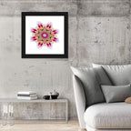 Pink Lily Star Mandala Pattern Wall Art